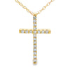 .13ct Diamond Cross Religious Pendant 14KT Yellow Gold