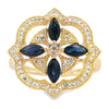 Anillo de zafiro y diamantes auténticos de .88ct en oro amarillo de 14kt