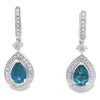 London Blue Topaz Dangle Earrings 10KT White Gold