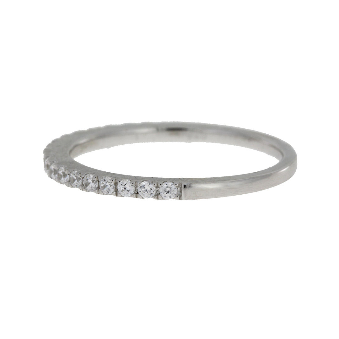 Cubic Zirconium Wedding Band Ring Sterling Silver