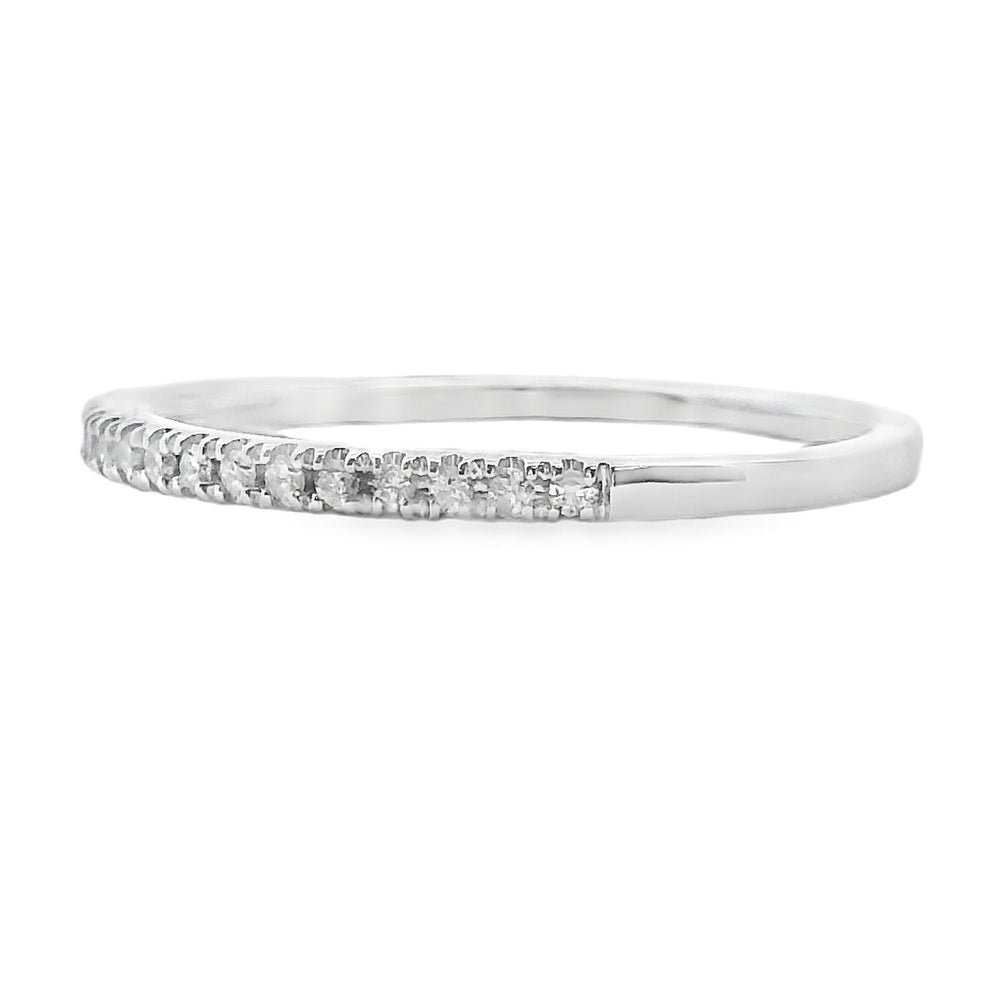 Genuine .13ct Diamond Wedding Band Ring 10KT White Gold