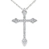 .16ct Diamond Cross Religious Pendant 14KT White Gold