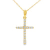 .19ct Diamond Cross Religious Pendant 14KT Yellow Gold