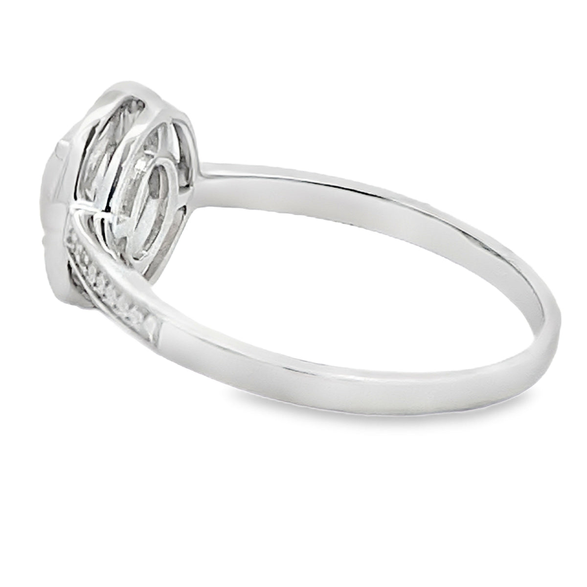 Genuine .36ct Opal Diamond Ring 10KT White Gold