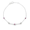 Natural .17ct Ruby Diamond Bracelet 14KT White Gold