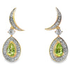.52ct Peridot Diamond Dangle Earrings 10KT Yellow Gold