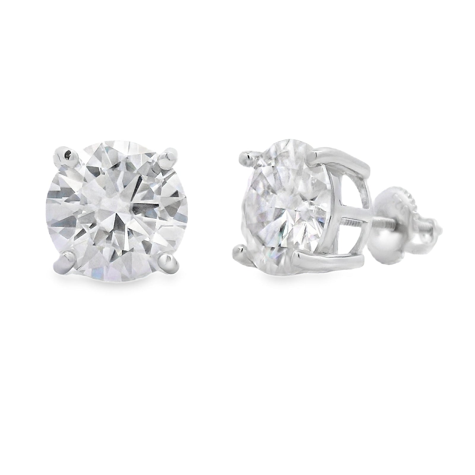 Pendientes de Moissanita Natural de 8.00ct Plata de Ley
