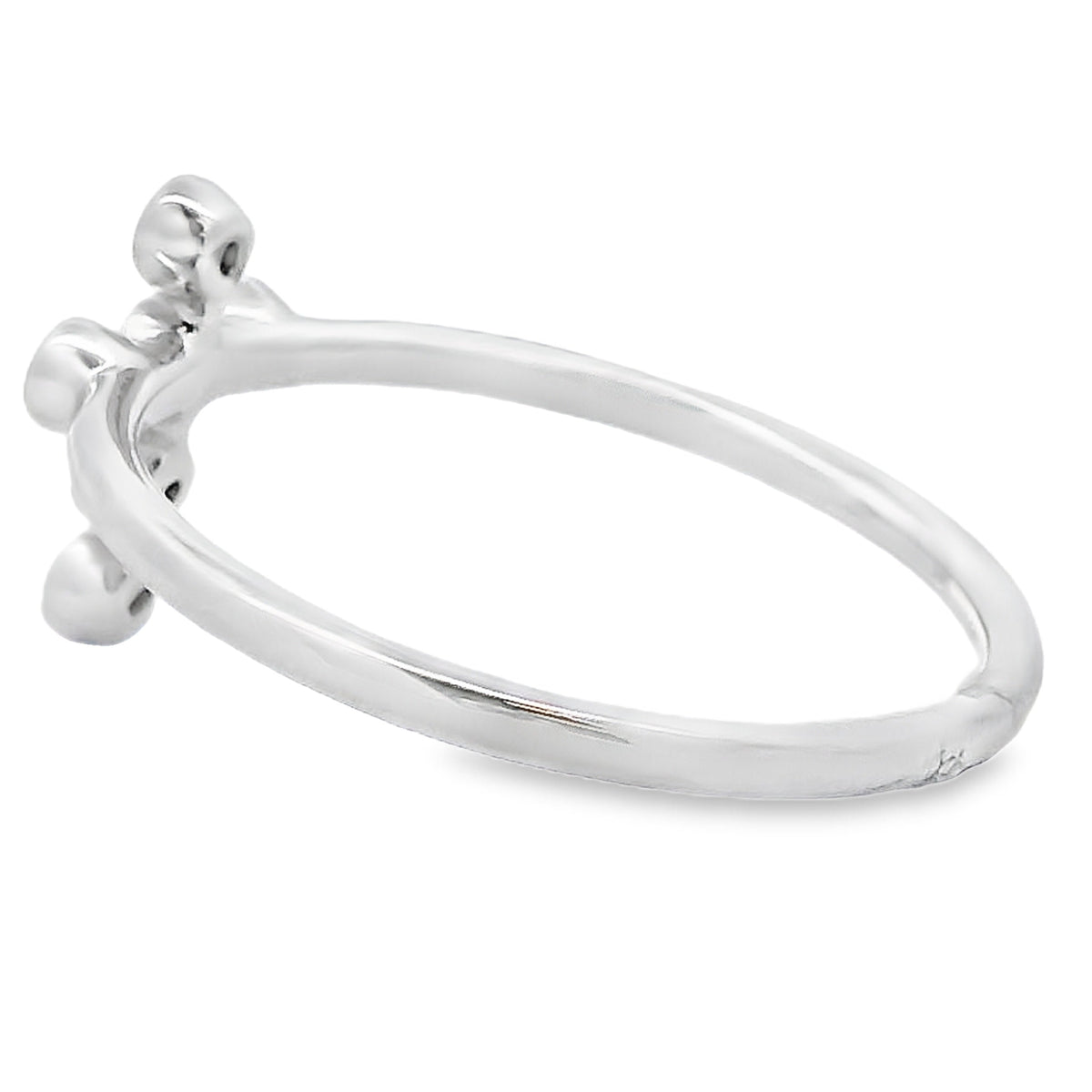 Genuine .12ct Ruby Cross Ring 14KT White Gold