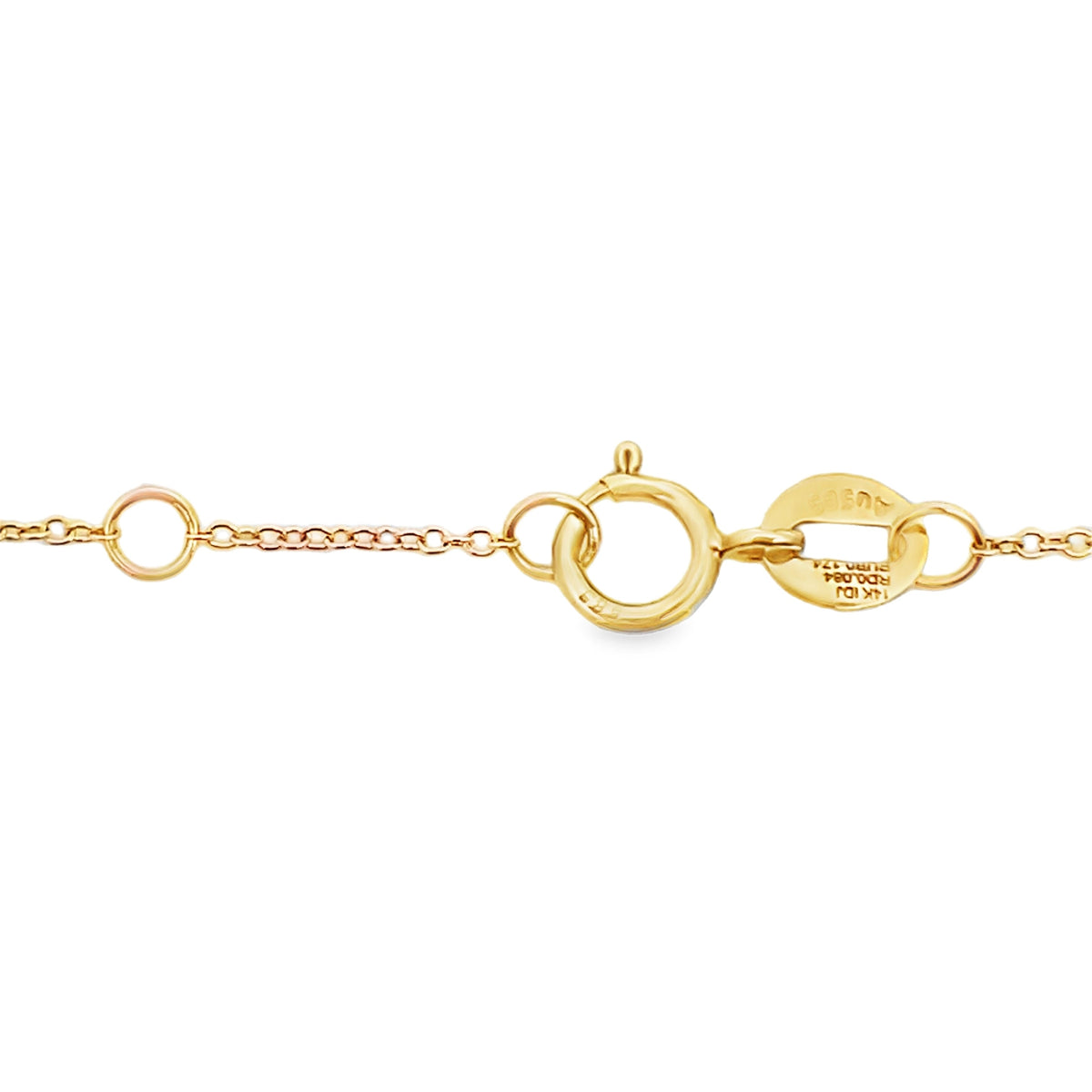 Pulsera de diamantes y rubí natural de .25 qt en oro amarillo de 14 kt