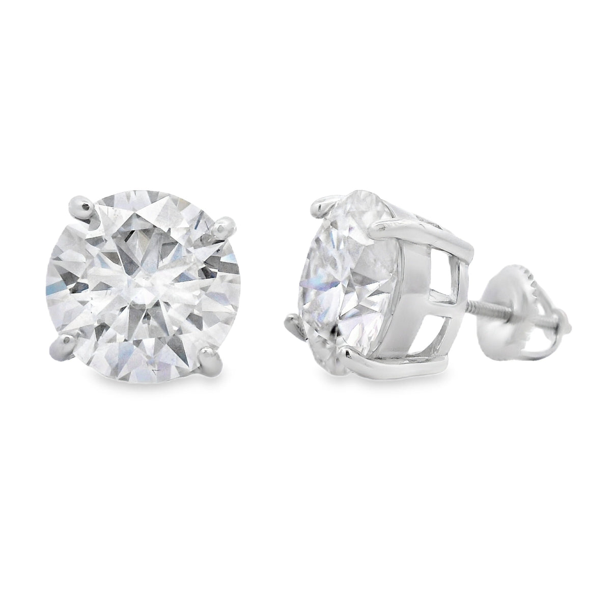 Pendientes de moissanita de 10,00 ct de plata de ley