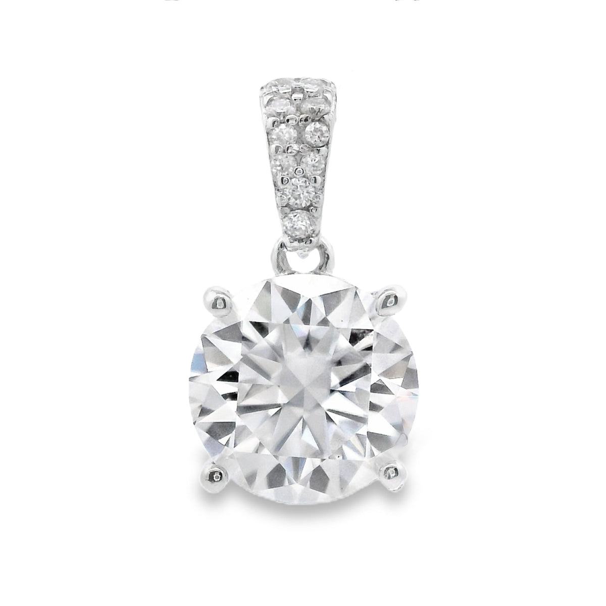 Colgante de moissanita natural de 3,00 qt en plata de ley