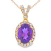 Amethyst Diamond Fashion Pendants 14KT Yellow Gold