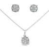 Juegos de joyas de plata de ley con diamante cultivado en laboratorio de .63 ct
