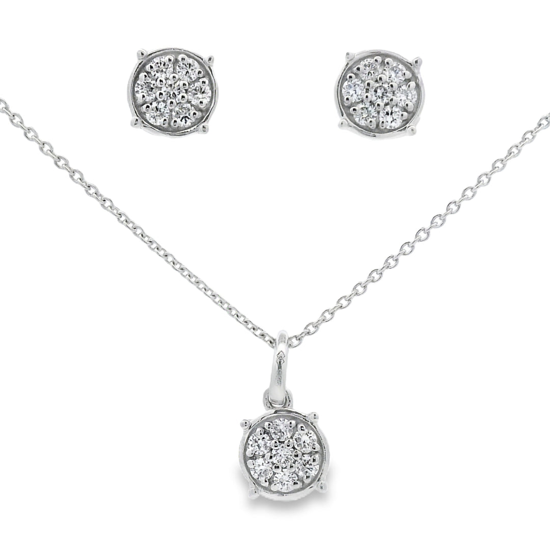 Juegos de joyas de plata de ley con diamante cultivado en laboratorio de .63 ct