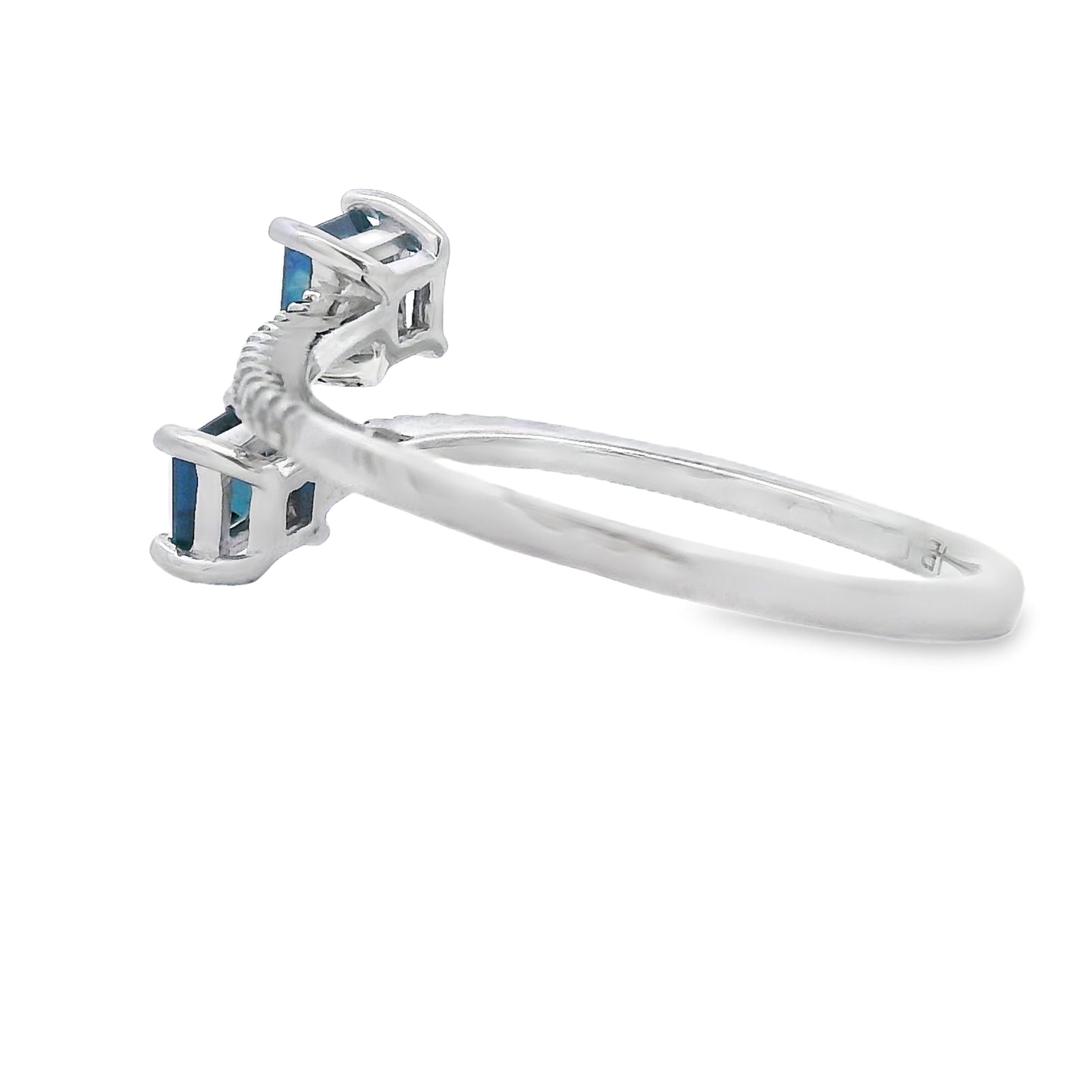 Natural .61ct Sapphire Diamond Ring 14KT White Gold