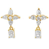 Lab Grown Diamond Dangle Earrings 14KT Yellow Gold
