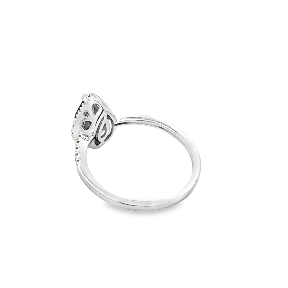 Natural 1.28ct Garnet Diamond Ring 14KT White Gold