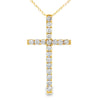 .50ct Diamond Cross Religious Pendant 14KT Yellow Gold