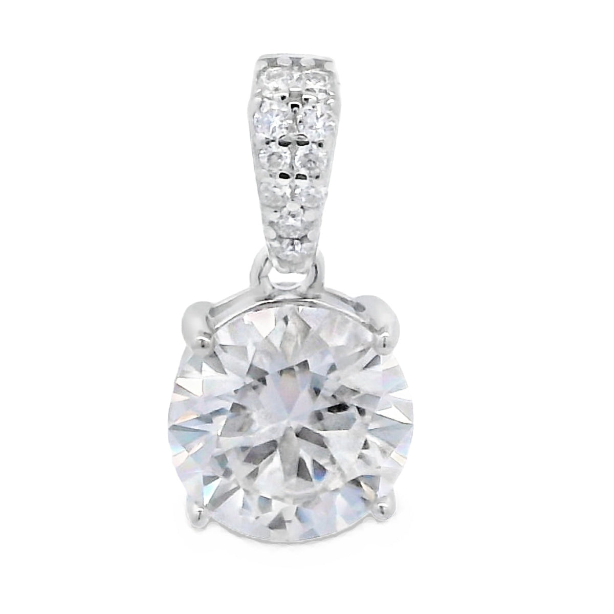Colgante de moissanita genuina de 2,00 ct en plata de ley