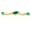 Emerald Diamond stackable band set 14KT Yellow Gold