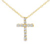 .12ct Diamond Cross Religious Pendant 10KT Yellow Gold