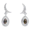 .47ct Quartz Diamond Dangle Earrings 10KT White Gold