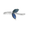 Genuine .36ct Sapphire Diamond Ring 14KT White Gold