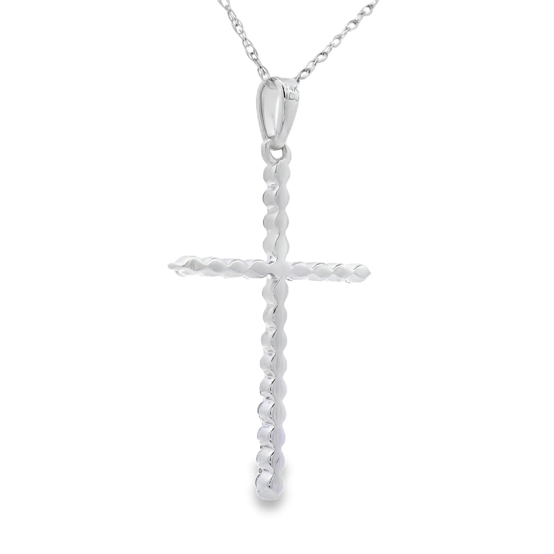 .21ct Diamond Cross Religious Pendant 14KT White Gold