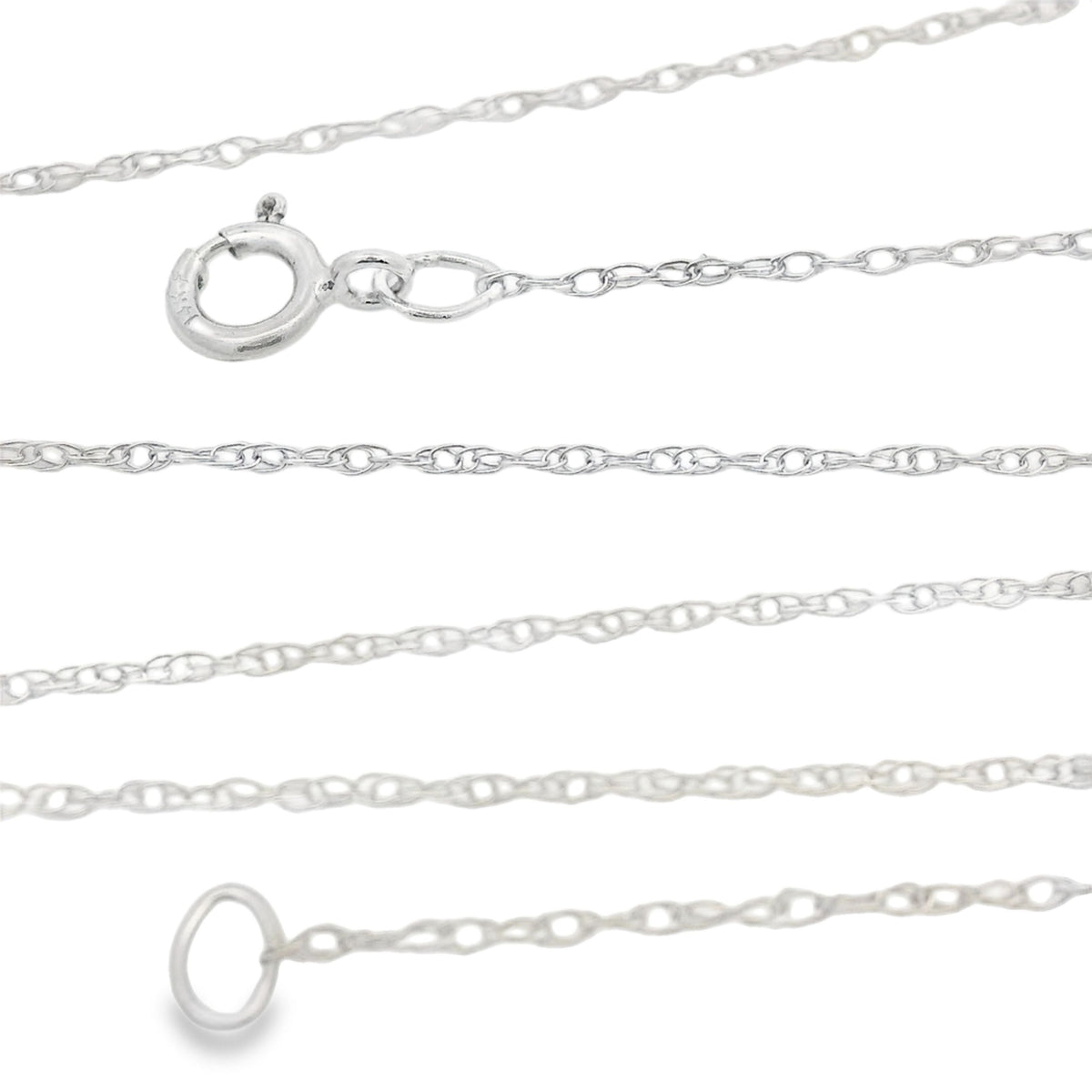 Cadenas de mujer de oro blanco de 14 K