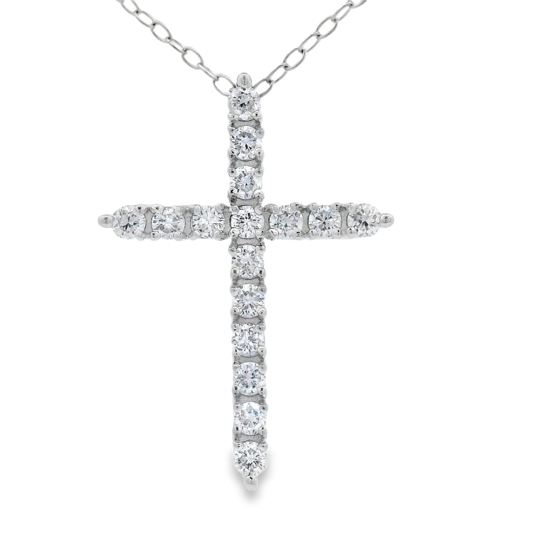 Colgante religioso de cruz de plata de ley genuina de 0,65 ct