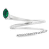 Genuine .75ct Emerald Diamond Ring 14KT White Gold