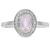 Natural .44ct Rose Quartz Diamond Ring 10KT White Gold