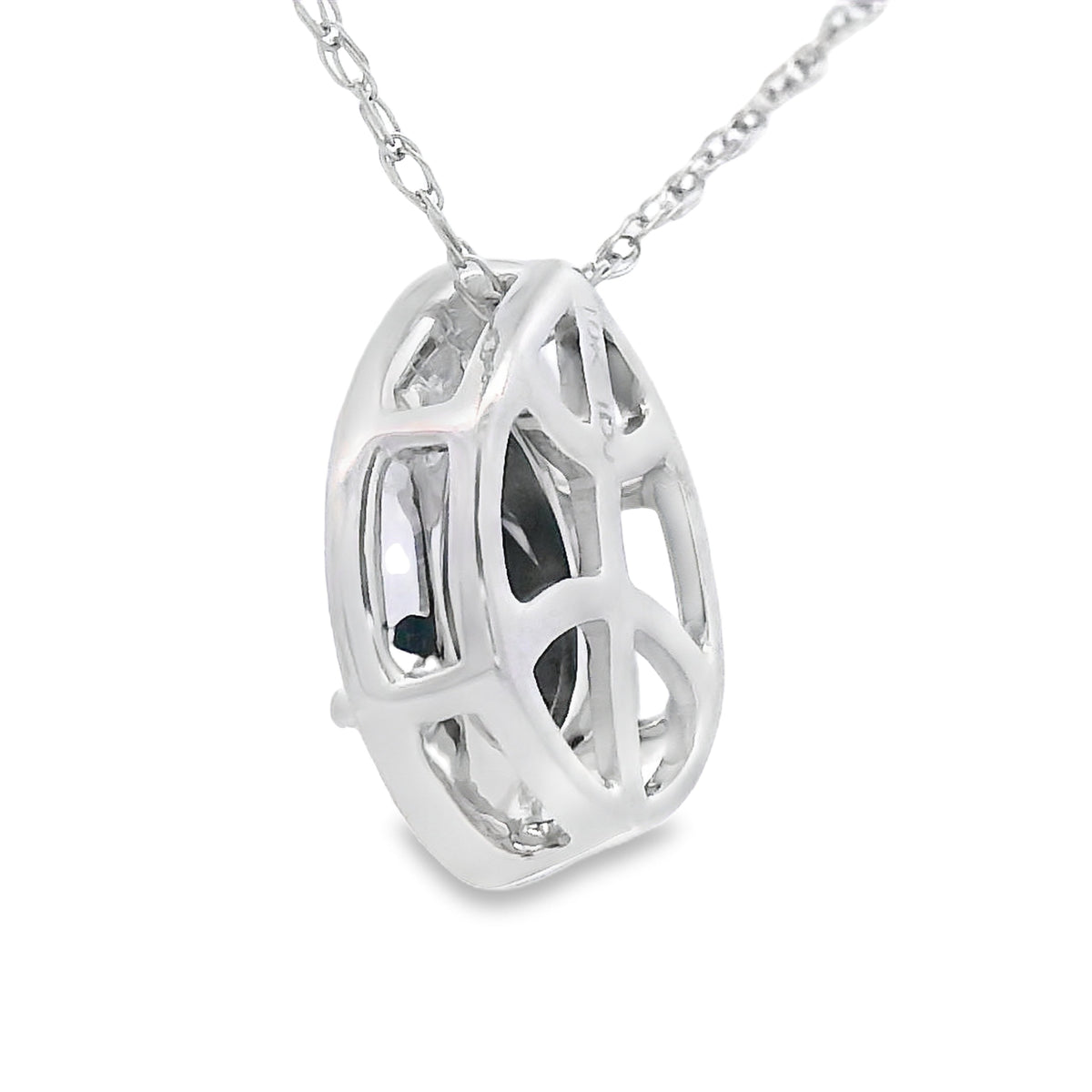 Colgantes de moda de diamante de onix de .03qt, oro blanco de 10KT