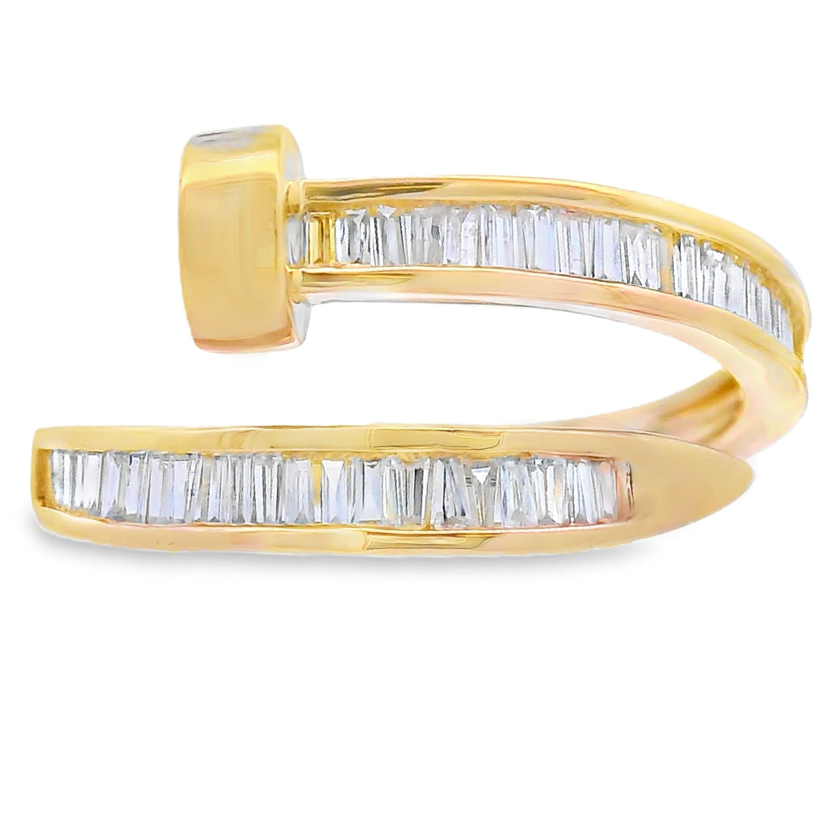 Anillo de oro amarillo de 14 quilates con diamante de .35ct genuino
