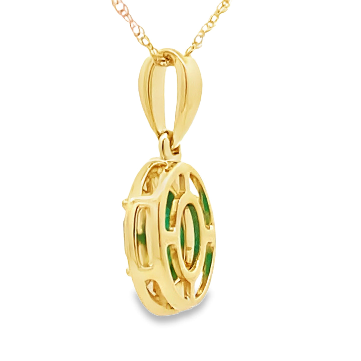 Colgantes de moda de diamante y calcedonia en oro amarillo de 10 quilates