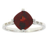 Natural 1.25ct Garnet Diamond Ring 10KT White Gold