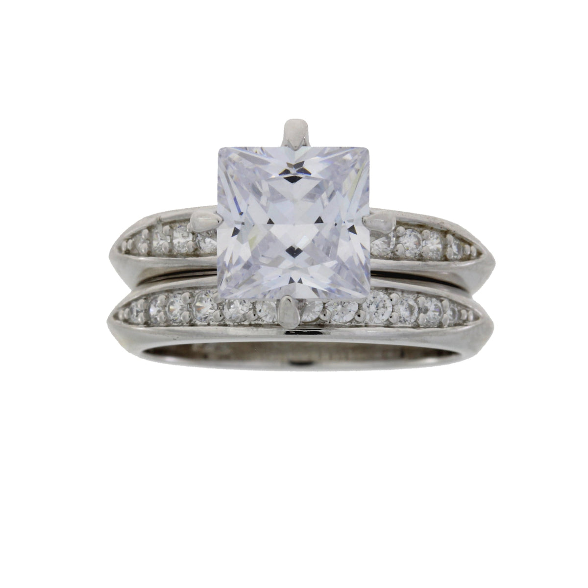 Circonita cúbica natural CZ Plata de ley nupcial