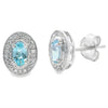 .46ct Aquamarine Diamond Earrings 10KT White Gold