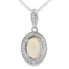 .04ct Opal Diamond Fashion Pendants 10KT White Gold