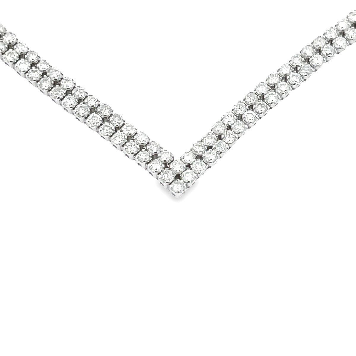 Gargantilla tenis de oro blanco de 14K con diamantes naturales de 7,00 ct