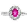 Genuine .67ct Ruby Diamond Ring 10KT White Gold