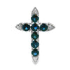 1.68ct Sapphire Cross Religious Pendant 14KT White Gold