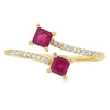 Natural .57ct Ruby Diamond Ring 14KT Yellow Gold
