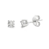 Pendientes de botón de plata de ley con diamantes naturales de 0,10 ct