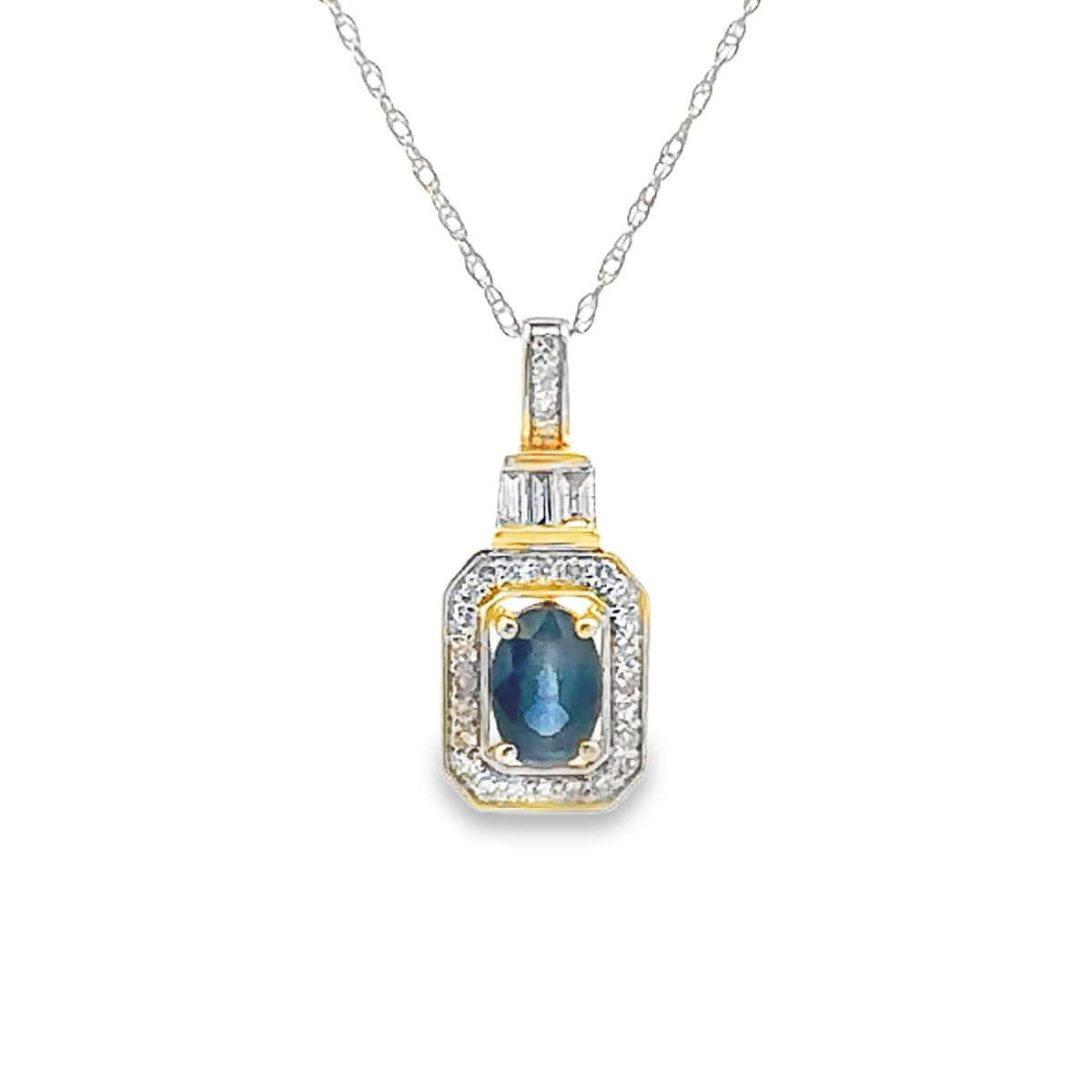 Sapphire Diamond Fashion Pendants 14KT Yellow Gold