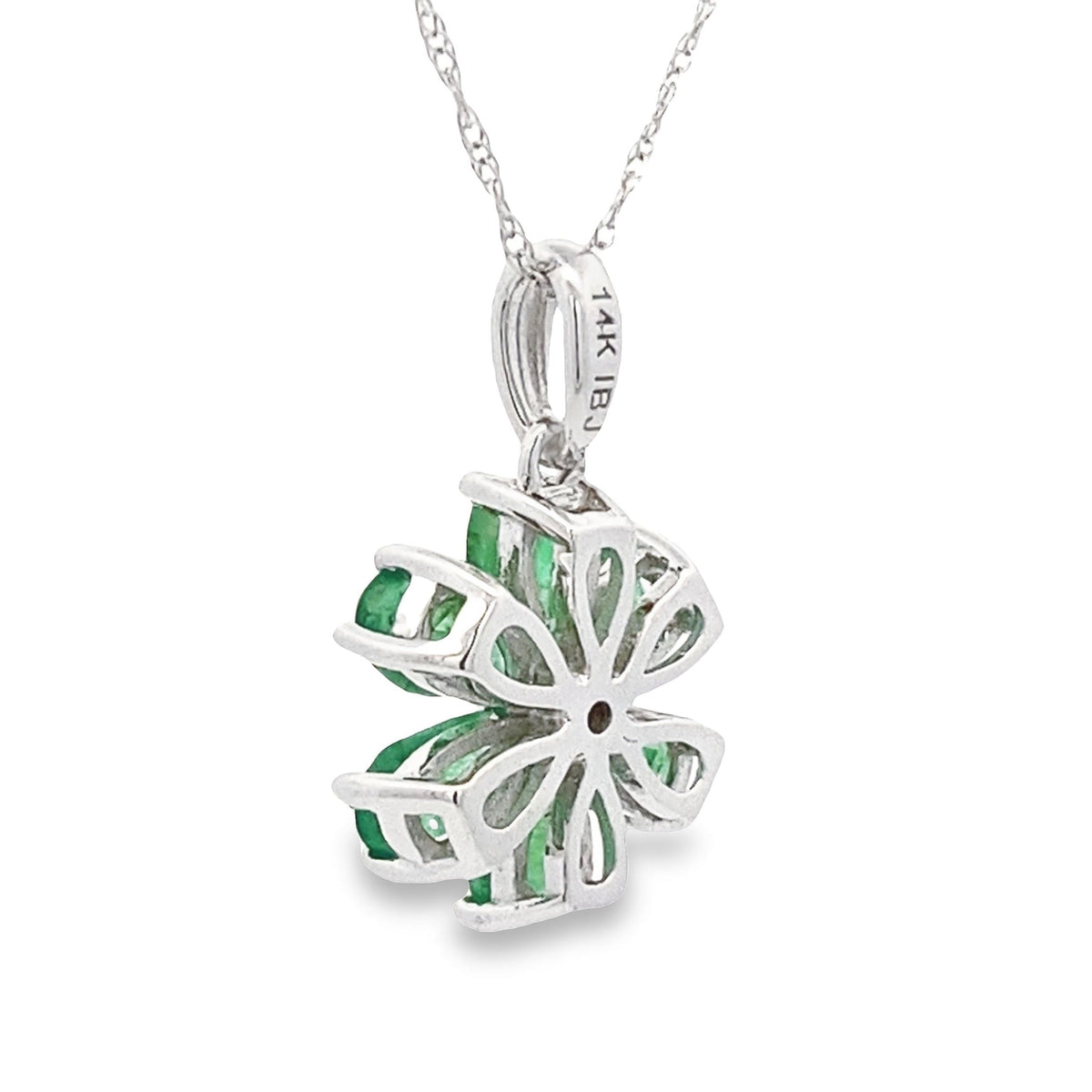 Colgantes de moda de diamante esmeralda de 1.51 ct, oro blanco de 14 kt