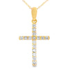 .25ct Diamond Cross Religious Pendant 14KT Yellow Gold