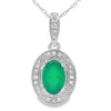 Chalcedony Diamond Fashion Pendants 10KT White Gold