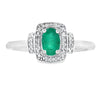 Genuine .45ct Emerald Diamond Ring 10KT White Gold