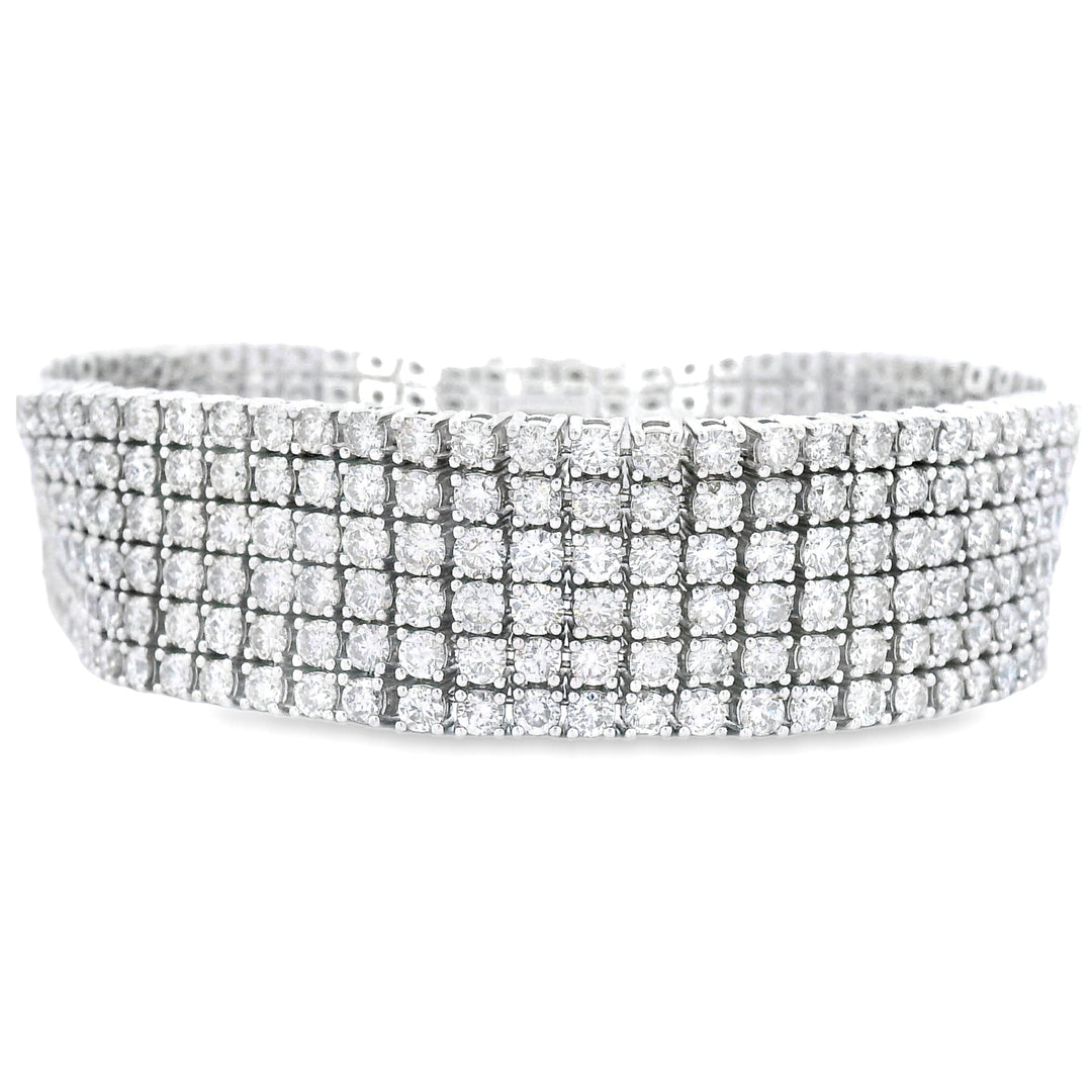 Genuine 20.00ct Diamond Tennis Bracelet 14KT White Gold